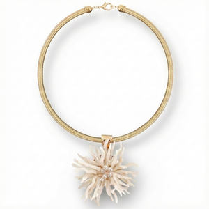 Coral Flower Collar Necklace-Bijoux Envie