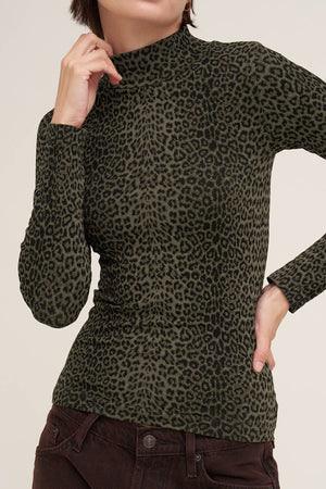 Leopard Mock Neck LS Top NIKIBIKI NS8521