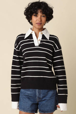 Kaley Stripe Rugby -Olivaceous