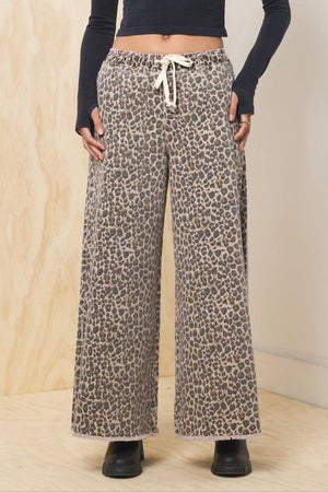 Stretch Denim in Leopard - Vintage Havana