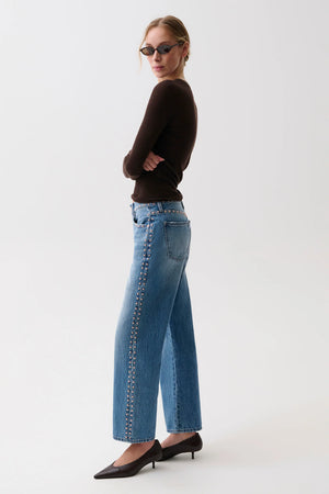 Lexi mid rise bowed straight jean-Pistola