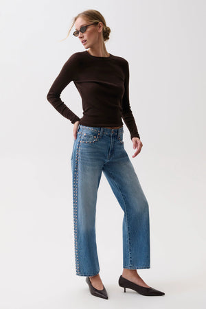 Lexi mid rise bowed straight jean-Pistola