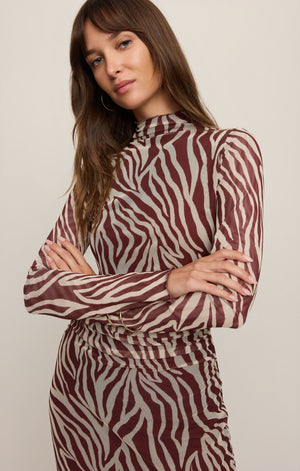 Sevilla Zebra Mesh Midi dress-Z Supply ZD263544