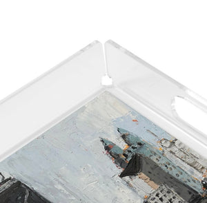 Donna j. West Large Acrylic Tray Chi Town Cityscape