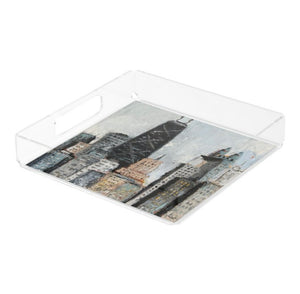 Donna j. West Large Acrylic Tray Chi Town Cityscape