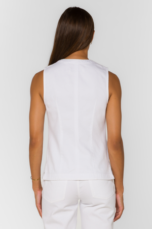 Ideline long denim white vest-Velvet Heart DFZ1-24987