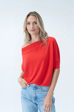 Short sleeve Anywhere top red-Six Fifty SF3037