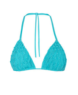 Lila Macrame Triangle Top in Blue - PQ Swim