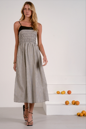 Gingham maxi dress-Elan plp50445