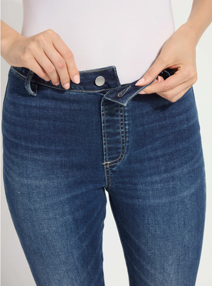 Ankle Estelle everyday flare denim dark mid wash-Lysse 3813