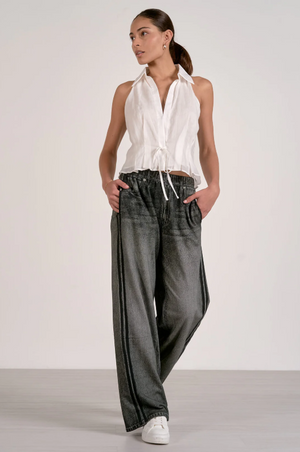 Jojo denim track sweatpant-Elan JF2399