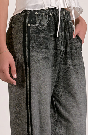Jojo denim track sweatpant-Elan JF2399