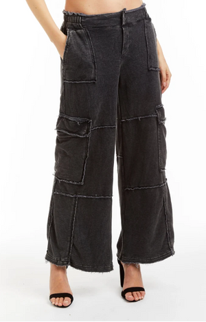 Mid rise cargo lounge pant charcoal-Tractr 93010-1-T1TF