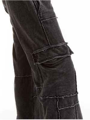 Mid rise cargo lounge pant charcoal-Tractr 93010-1-T1TF