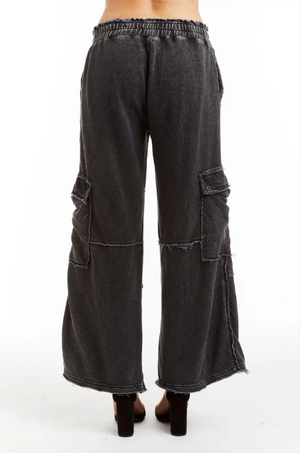 Mid rise cargo lounge pant charcoal-Tractr 93010-1-T1TF