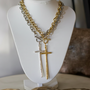 Elongated Cross Toggle Necklace - Deep South Originals