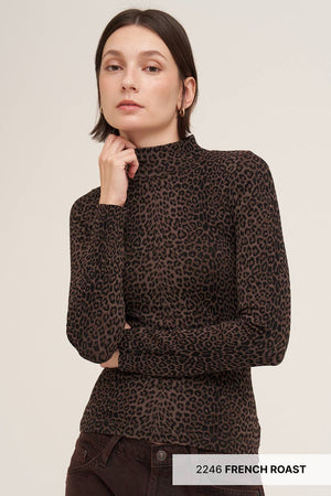Leopard Mock Neck LS Top NIKIBIKI NS8521
