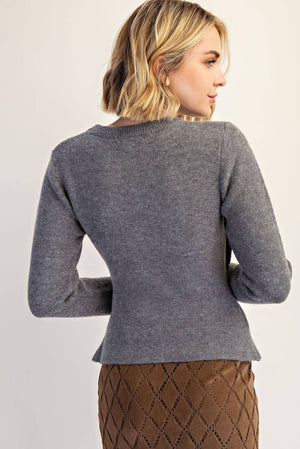 Asymmetrical Ruched Side Snap Button-Edit by Nine