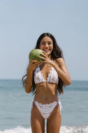 Lace tie side full white-Pq SWim WAT-279F