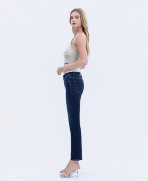 Mid Rise Ankle Slim Straight Jeans-Vervet T6998