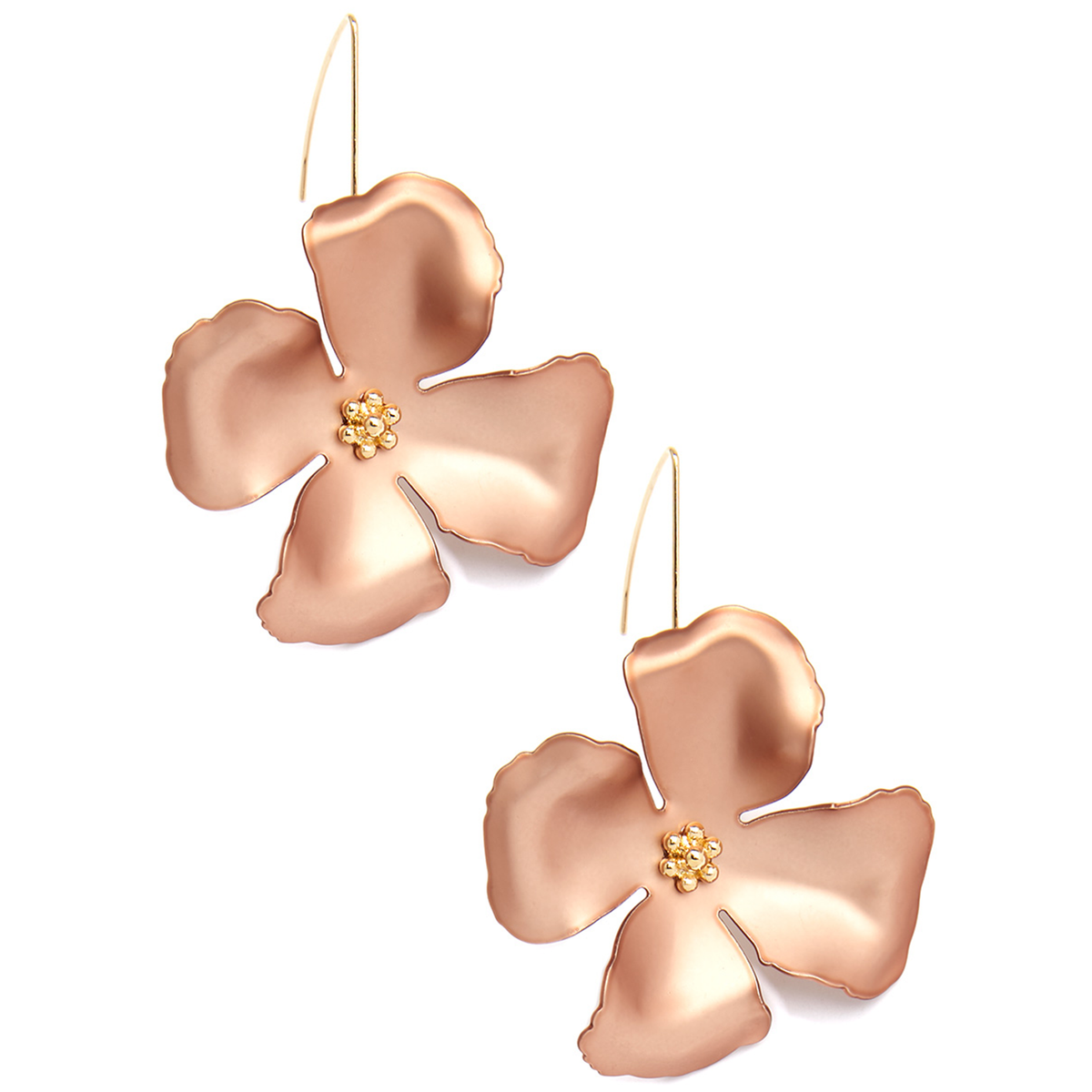 Metallic Hand Painted Flower Threader Drop Earring-Zenzii