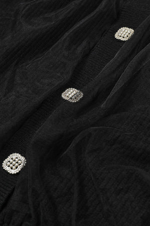 Marielle Crew-Neck Tulle Cardigan-RIVIR JO306