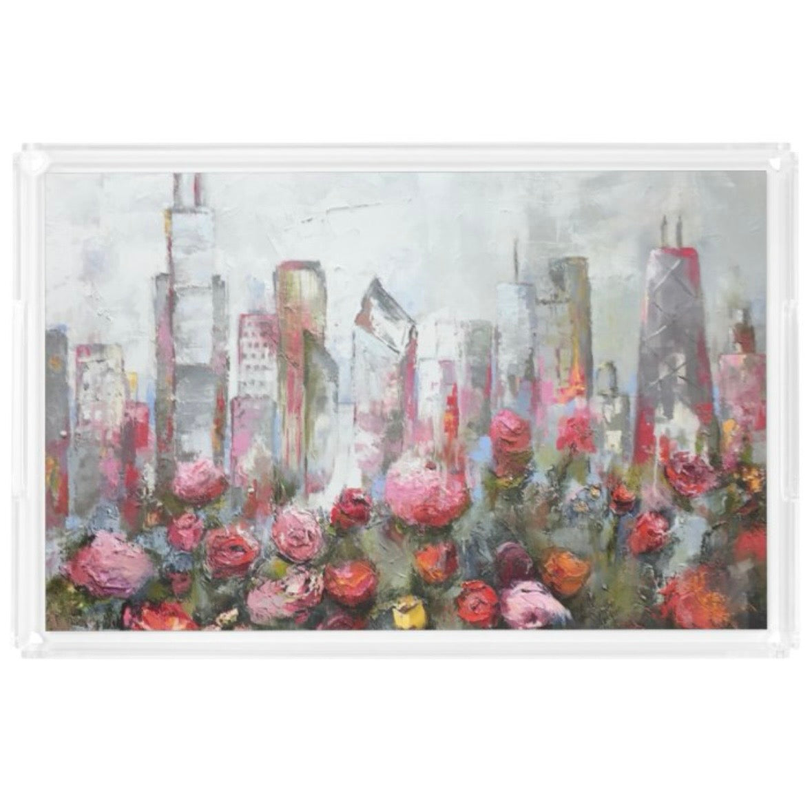 Donna j. West Pink City X-Large Acrylic Tray