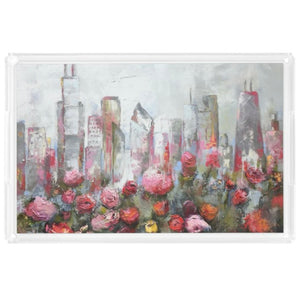Donna j. West Pink City X-Large Acrylic Tray