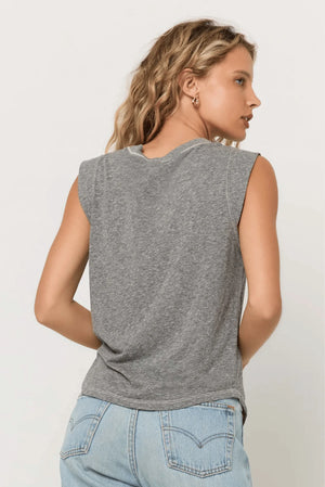Rue V Neck Tank in Heather Grey - Project Social T