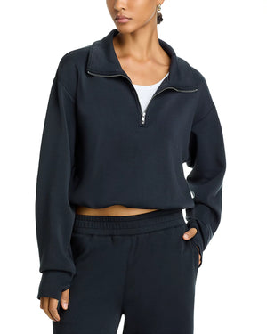 Cloud Fleece Quarter Zip in Black - Vintage Havana