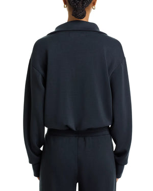 Cloud Fleece Quarter Zip in Black - Vintage Havana