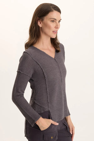 Arnie V Neck Top in Ashler - XCVI