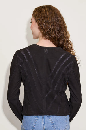 Mira Mesh Cutout Leather Jacket - Mauritius
