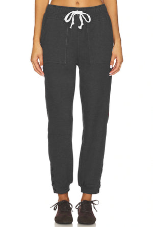 Button Jogger Pant in Dark Grey - Bobi