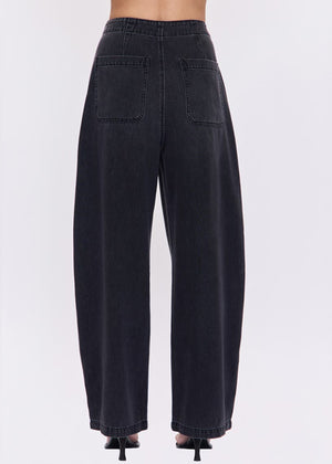 Lottie Barrel Pant in Black - Pistola Denim