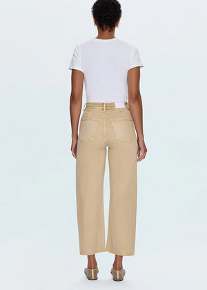 Penny Crop High Rise Wide Leg in Sand Dollar - Pistola Denim