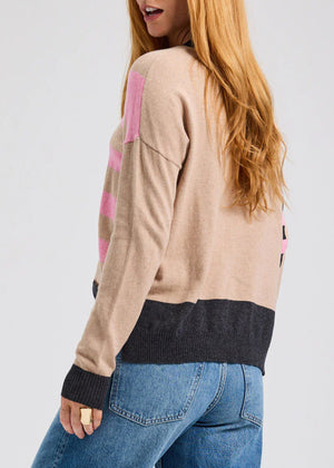 Handwork Stripe Sweater in Camel - Zaket & Plover