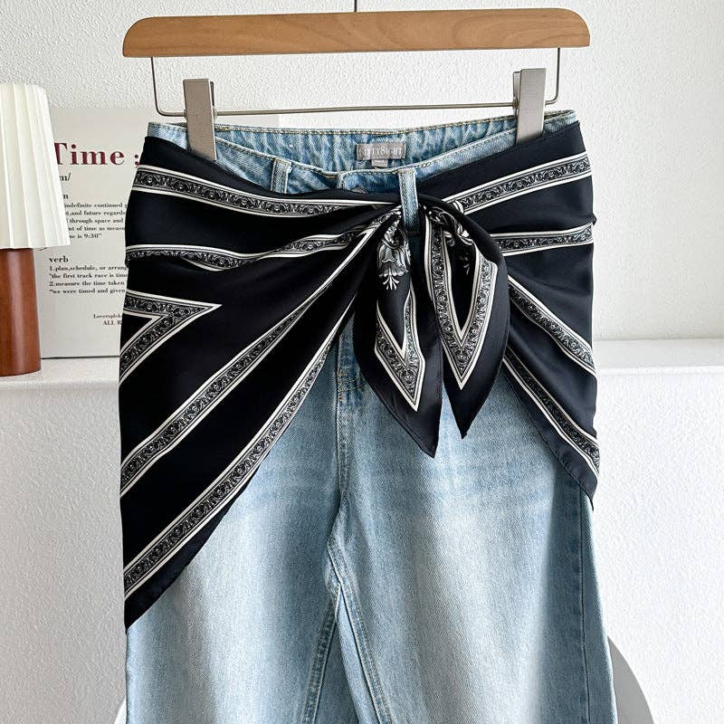 Minimalist Waist Belt Silk Scarf-Dipped  MK2BLW6W6NSI70