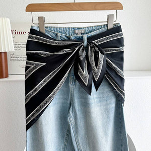 Minimalist Waist Belt Silk Scarf-Dipped  MK2BLW6W6NSI70