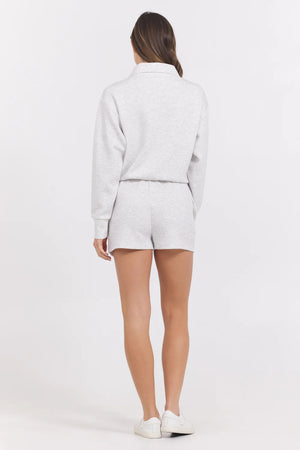 Cloud Fleece Quarter Zip in Grey - Vintage Havana