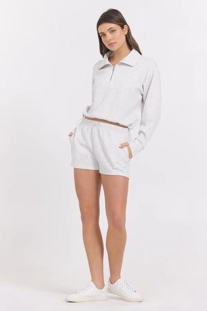 Cloud Fleece Quarter Zip in Grey - Vintage Havana