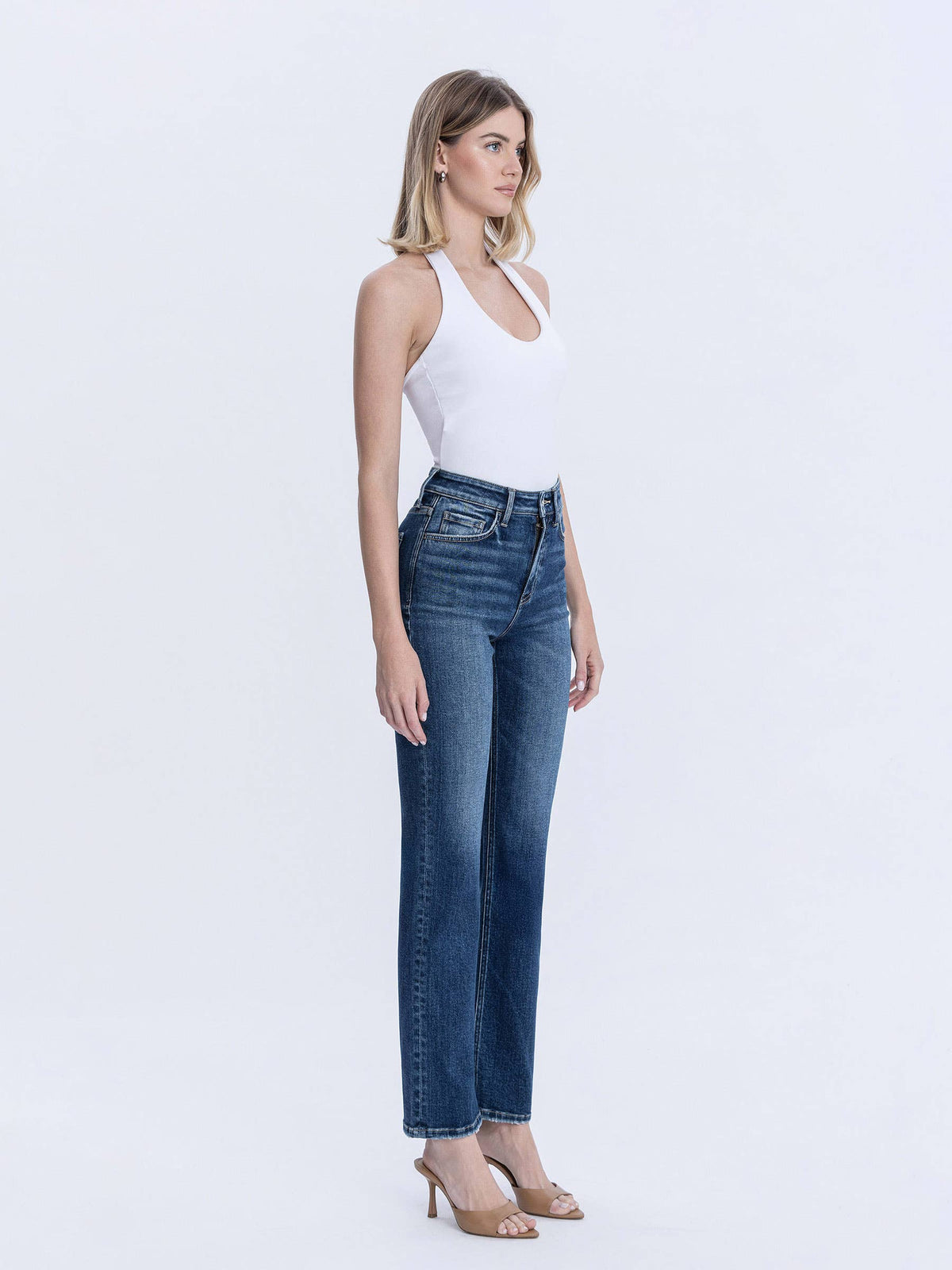 High Rise Full Length Straight leg jean-Vervet T7012