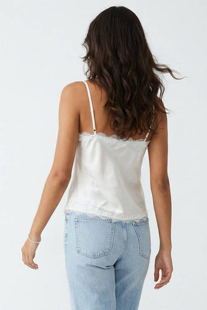 V-neck Lace Trim Top-Naked Zebra WT7174A