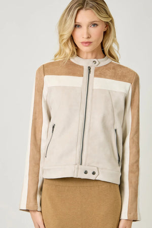 Colorblock Moto Jacket - Mystree