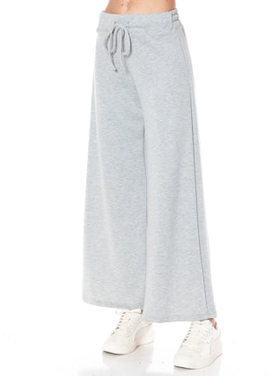 Flare Drawstring Scuba Pant in Heather Grey - Brooklyn Isles