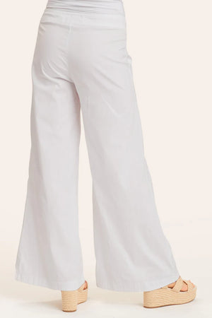 Terraced Wide Leg Pant in White - Wearables