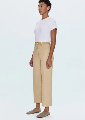 Penny Crop High Rise Wide Leg in Sand Dollar - Pistola Denim