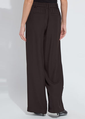 Darcy Pleated Wide Leg in Espresso - Lysse