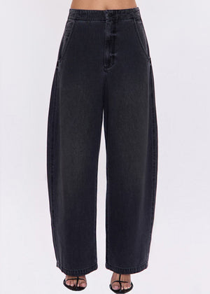 Lottie Barrel Pant in Black - Pistola Denim