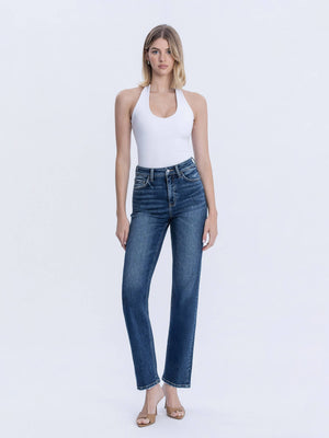 High Rise Full Length Straight leg jean-Vervet T7012